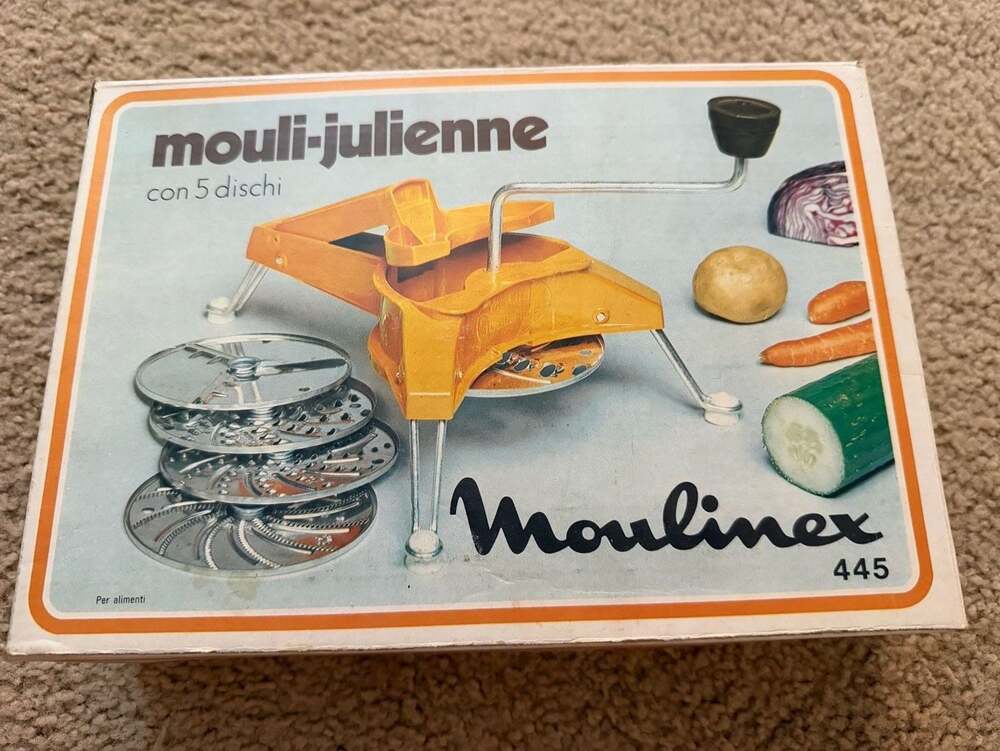 Vintage Moulinex Mouli-Julienne Vegetable Slicer 445 in Original Box